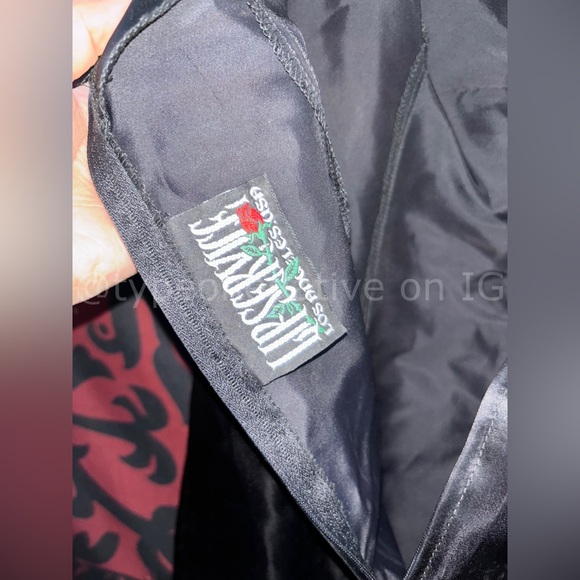 Pre-2000s Lip Service Clueless Gone Goth Silky Feather Mini Dress - Picture 4 of 5